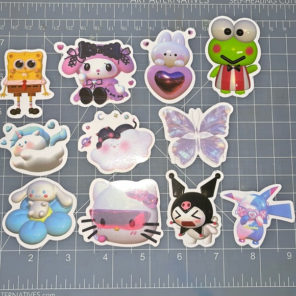 11 Super cute stickers Sanrio hello kitty kuromi cinnamoroll decals kawaii - Picture 1 of 1